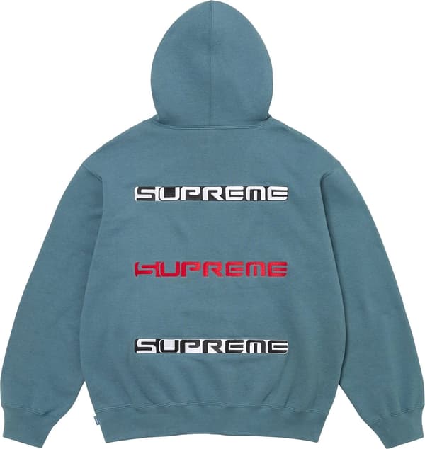 Supreme AOI Stacked Hooded Sweatshirt - Slate (front)