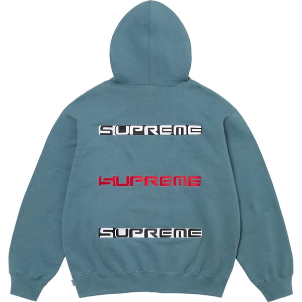 Supreme AOI Stacked Hooded Sweatshirt - Slate (front)