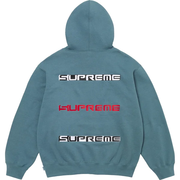 Supreme AOI Stacked Hooded Sweatshirt - Slate (front)