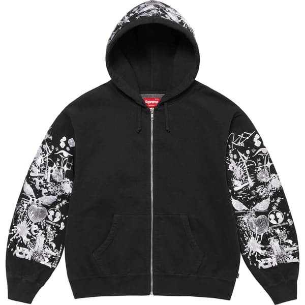 Supreme AOI Zip Up Hooded Sweatshirt - Black (front)