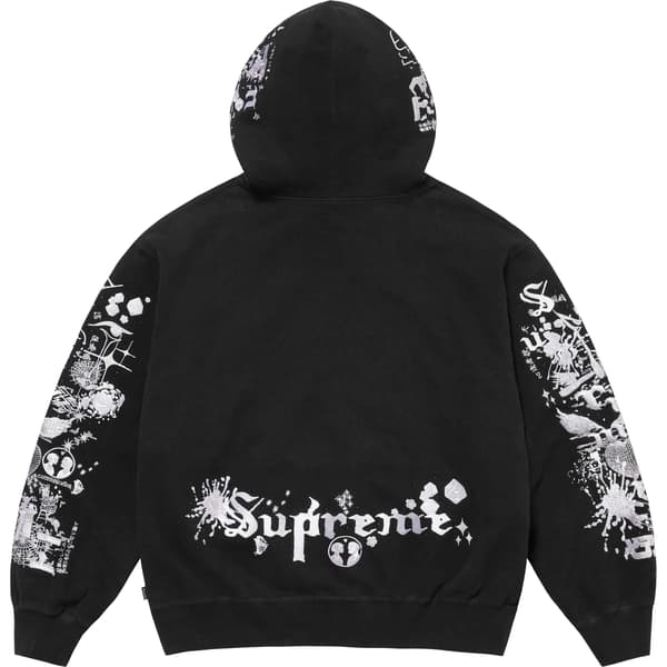 Supreme AOI Zip Up Hooded Sweatshirt - Black (front)