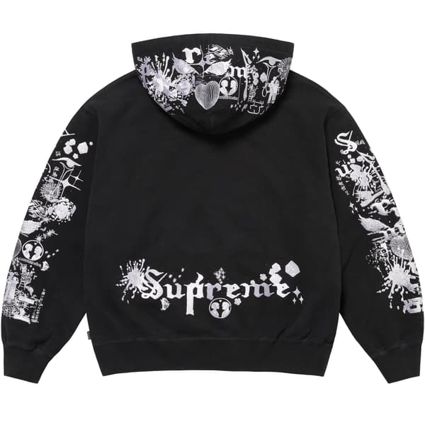 Supreme AOI Zip Up Hooded Sweatshirt - Black (front)