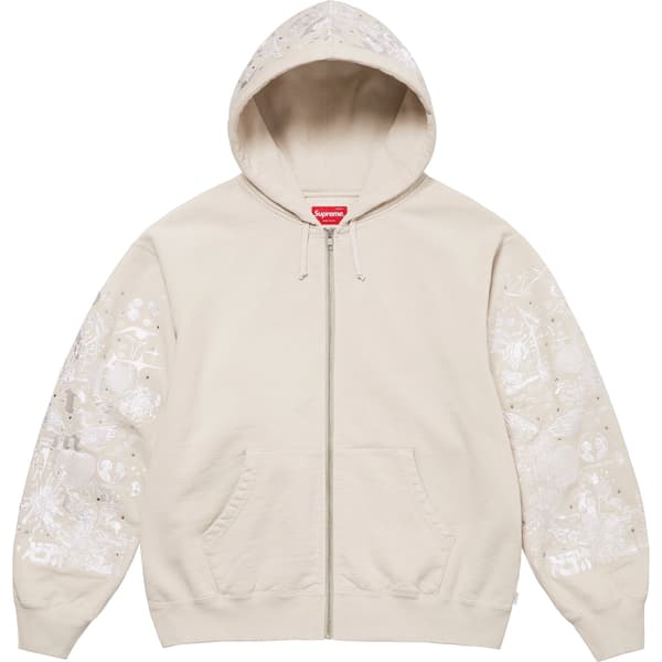 Supreme AOI Zip Up Hooded Sweatshirt - Natural (front)