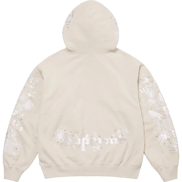 Supreme AOI Zip Up Hooded Sweatshirt - Natural (front)