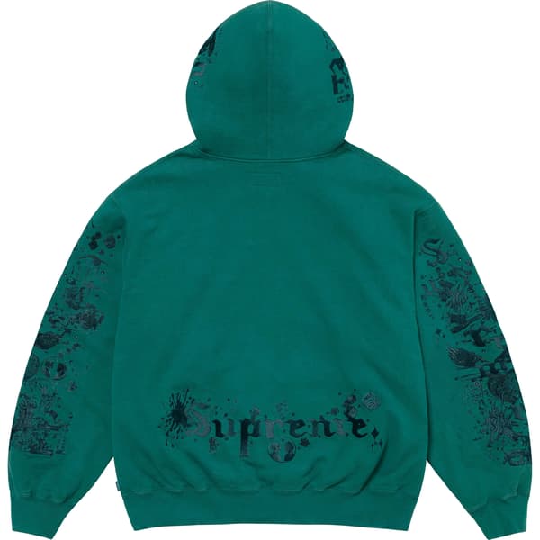 Supreme AOI Zip Up Hooded Sweatshirt - Teal (front)