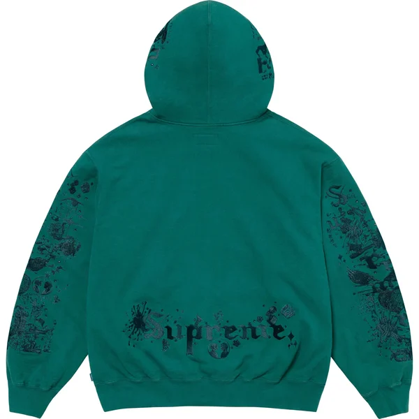 Supreme AOI Zip Up Hooded Sweatshirt - Teal (front)