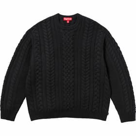 Supreme Appliqué Cable Knit Sweater Black