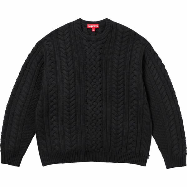 Supreme Appliqué Cable Knit Sweater - Black (front)
