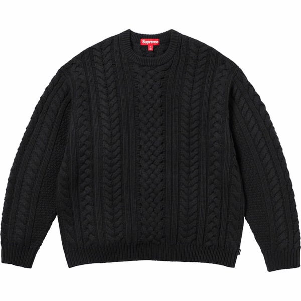 Supreme Appliqué Cable Knit Sweater - Black (front)