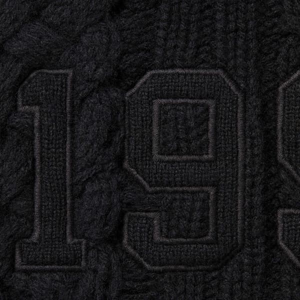 Supreme Appliqué Cable Knit Sweater - Black (front)