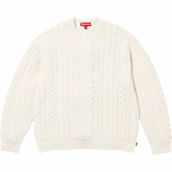 Supreme Appliqué Cable Knit Sweater - Ivory (front)