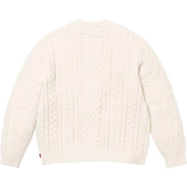 Supreme Appliqué Cable Knit Sweater - Ivory (front)