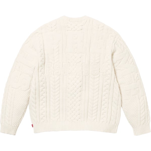 Supreme Appliqué Cable Knit Sweater - Ivory (front)