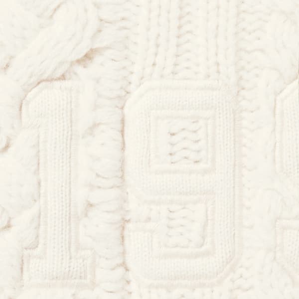 Supreme Appliqué Cable Knit Sweater - Ivory (front)