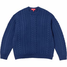 Supreme Appliqué Cable Knit Sweater Navy