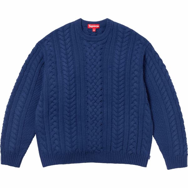 Supreme Appliqué Cable Knit Sweater - Navy (front)