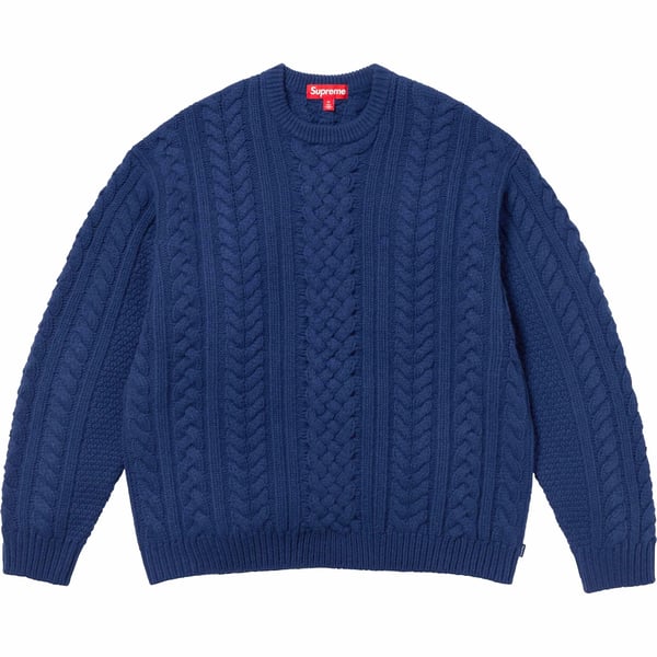 Supreme Appliqué Cable Knit Sweater - Navy (front)