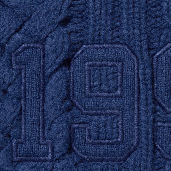 Supreme Appliqué Cable Knit Sweater - Navy (front)