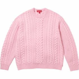 Supreme Appliqué Cable Knit Sweater Pink