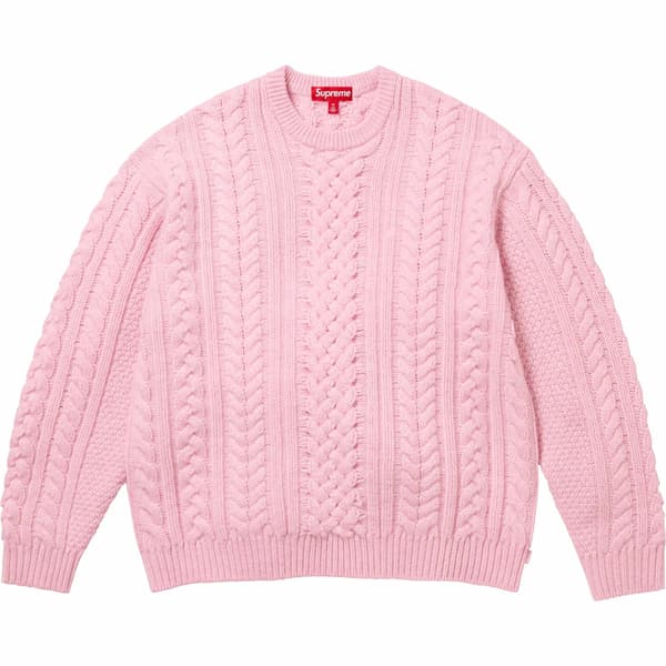 Supreme Appliqué Cable Knit Sweater - Pink (front)