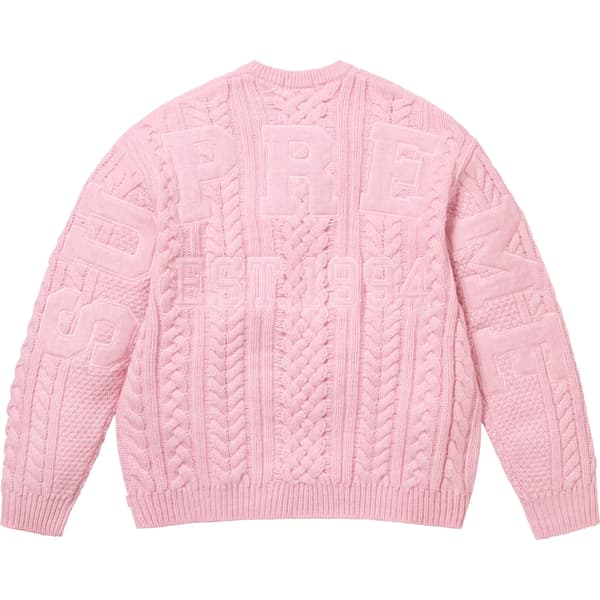 Supreme Appliqué Cable Knit Sweater - Pink (front)