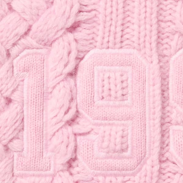 Supreme Appliqué Cable Knit Sweater - Pink (front)