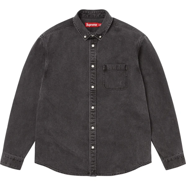 Supreme Appliqué Denim Shirt - Black (front)