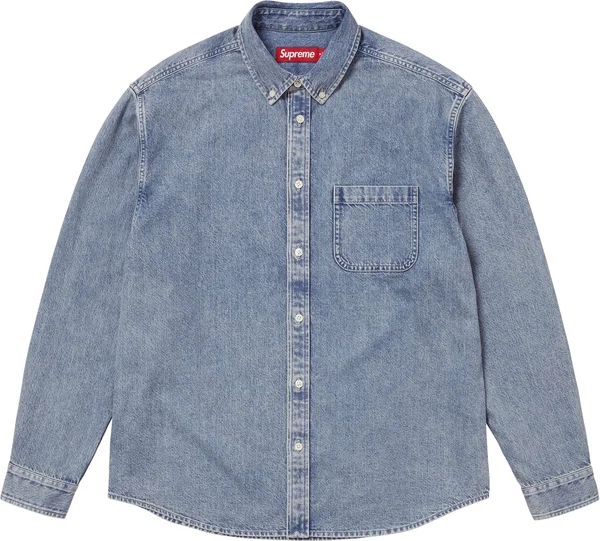 Supreme Appliqué Denim Shirt - Indigo (front)
