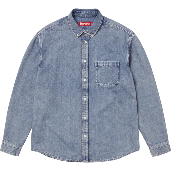 Supreme Appliqué Denim Shirt - Indigo (front)