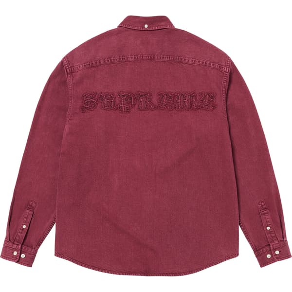 Supreme Appliqué Denim Shirt - Washed Red (front)