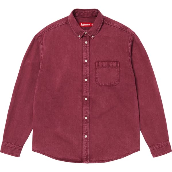 Supreme Appliqué Denim Shirt - Washed Red (front)