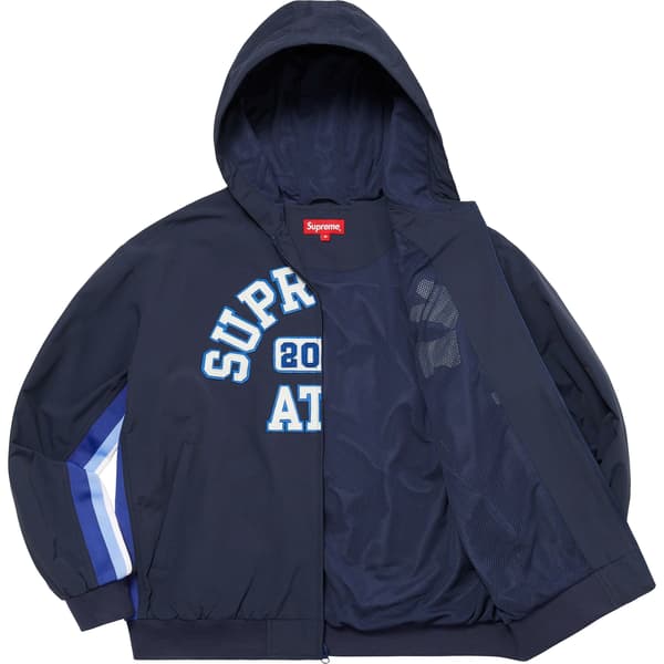Supreme Appliqué Hooded Track Jacket - Navy (front)