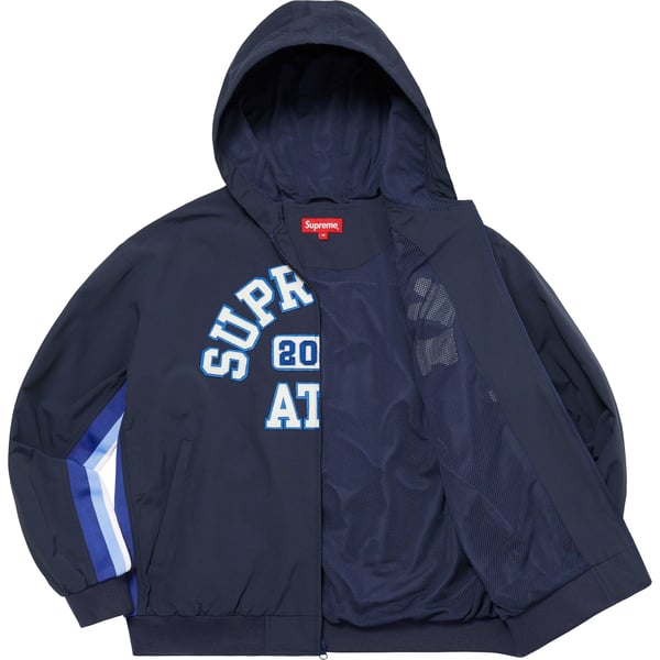 Supreme Appliqué Hooded Track Jacket - Navy (front)