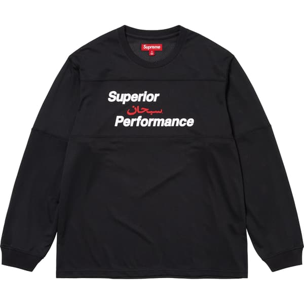Supreme Arabic Mesh L/S Top - Black (front)