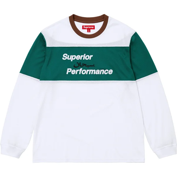 Supreme Arabic Mesh L/S Top - White (front)