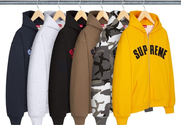 Supreme Arc Thermal Lined Zip Up Hooded Sweatshirt - Product Image