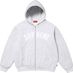 Supreme Arc Thermal Lined Zip Up Hooded Sweatshirt Ash Grey