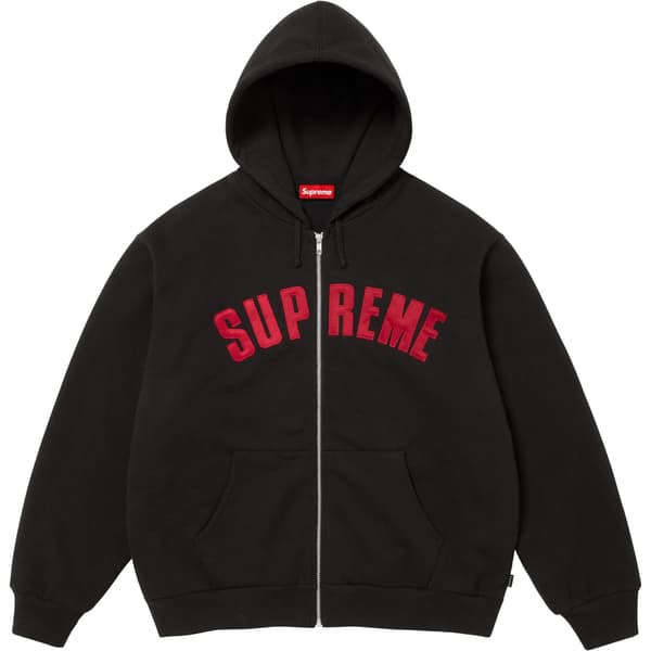 Supreme Arc Thermal Lined Zip Up Hooded Sweatshirt - Black (front)