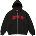 Supreme Arc Thermal Lined Zip Up Hooded Sweatshirt - Black (front)