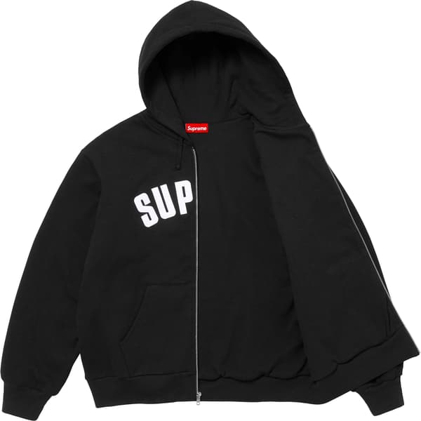 Supreme Arc Thermal Lined Zip Up Hooded Sweatshirt - Black (front)