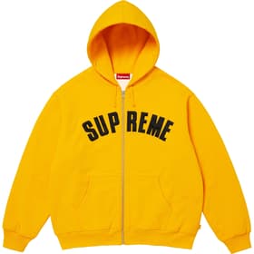 Supreme Arc Thermal Lined Zip Up Hooded Sweatshirt Bright Gold