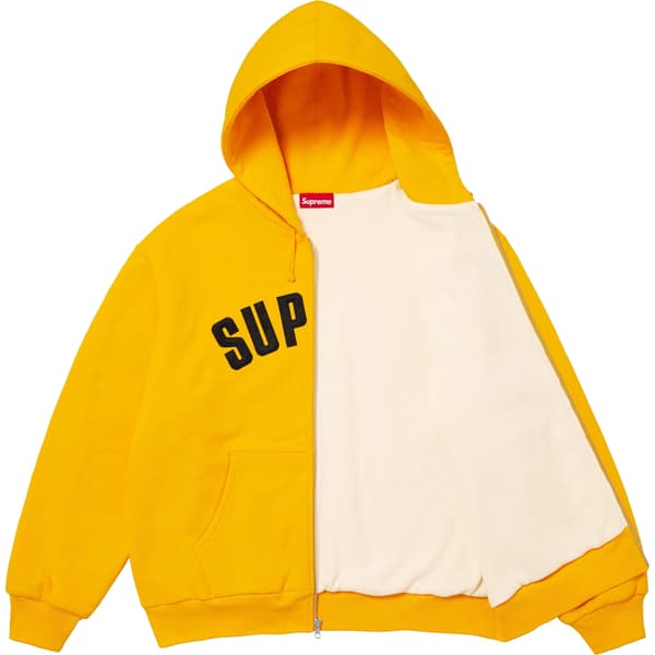 Supreme Arc Thermal Lined Zip Up Hooded Sweatshirt - Bright Gold (front)