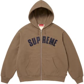 Supreme Arc Thermal Lined Zip Up Hooded Sweatshirt Dusty Brown