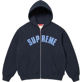 Supreme Arc Thermal Lined Zip Up Hooded Sweatshirt Navy
