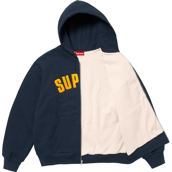 Supreme Arc Thermal Lined Zip Up Hooded Sweatshirt - Navy (front)