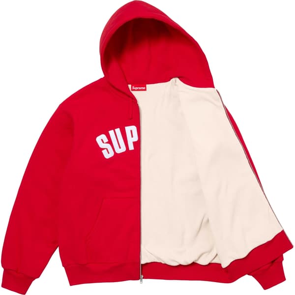 Supreme Arc Thermal Lined Zip Up Hooded Sweatshirt - Red (front)