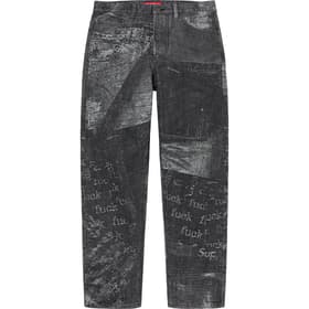 Supreme Archive Denim Jacquard Regular Jean Black