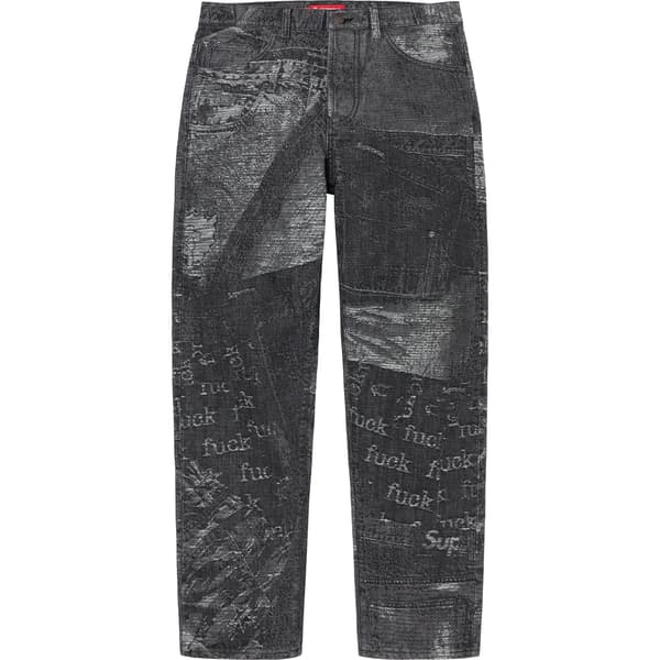Supreme Archive Denim Jacquard Regular Jean - Black (front)