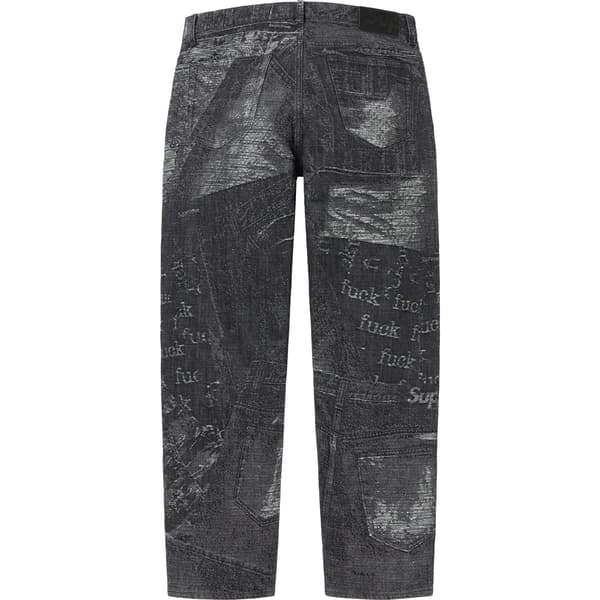 Supreme Archive Denim Jacquard Regular Jean - Black (front)