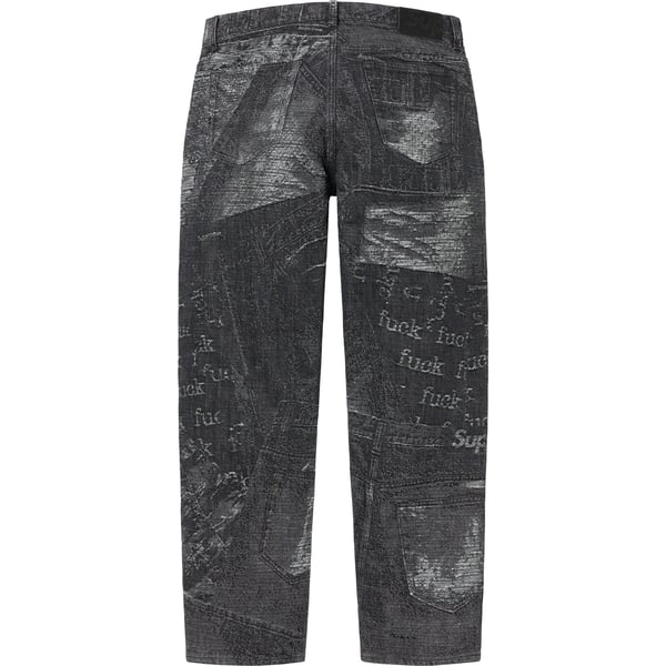 Supreme Archive Denim Jacquard Regular Jean - Black (front)